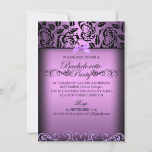 Invitation du Purple Elegant Rose Bachelorette Par