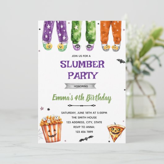 Invitation du pyjama d'Halloween (Debout devant)