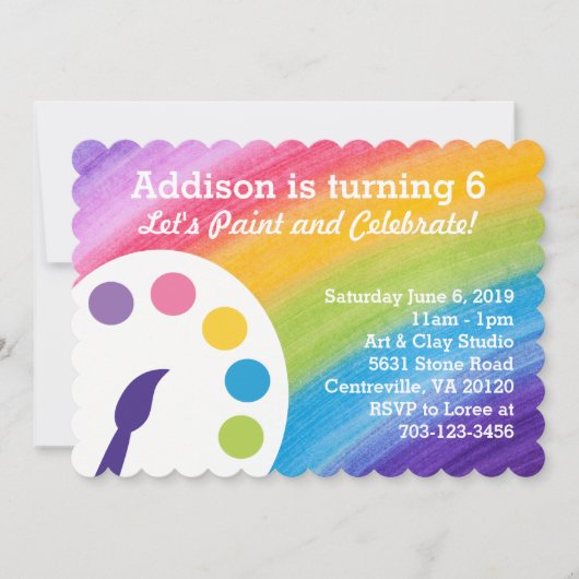 Invitation du Rainbow Art Party (Devant)