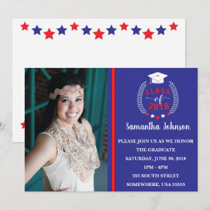 Invitation du Red and Blue Graduation Party