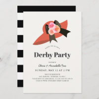 Invitation du Red Big Casquette Roses Derby Party