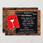 Invitation Du Red Et Du Mocha Caramel Leopard (Devant / Derrière)