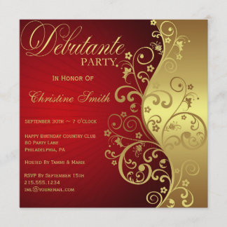 Invitation du Red & Gold Debutante Party