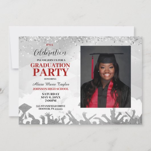 Invitation du Red Photo Graduation Party (Devant)