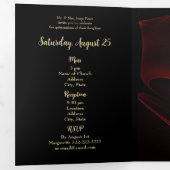 Invitation du Red Satin Quinceanera Party (Intérieur en premier)