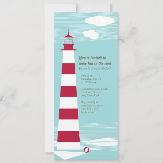 Invitation du Red White Lighthouse Party (Devant)