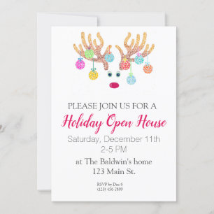 Invitation du Reindeer and Ornaming Party