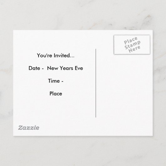 Invitation du réveillon du Nouvel An (Dos)