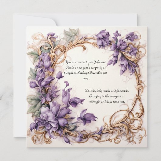 Invitation du réveillon du Nouvel An (Devant)