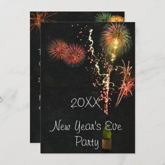 Invitation du réveillon du Nouvel An (Devant / Derrière)