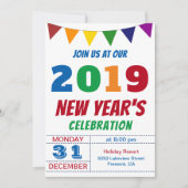 Invitation du réveillon du Nouvel An 2019 (Devant)