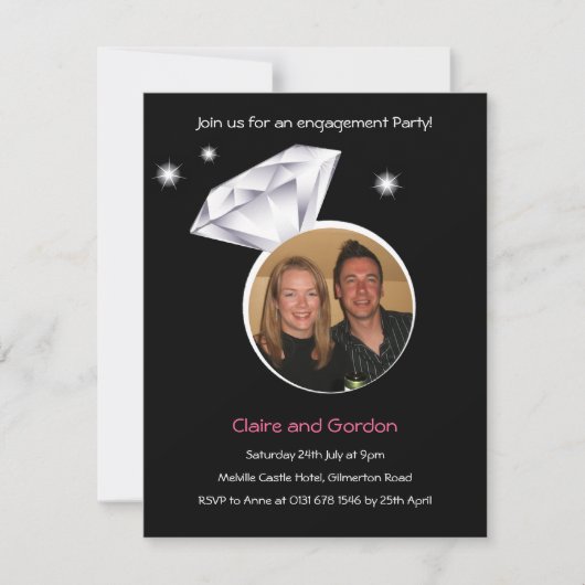 Invitation du Ring Photo Engagement Party (Devant)