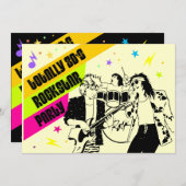 Invitation du Rockstar Party des années 80 (Devant / Derrière)