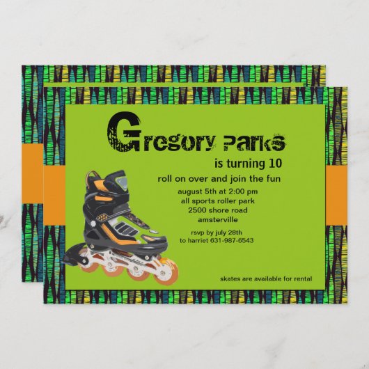 Invitation du Rollerblade Party (Devant / Derrière)