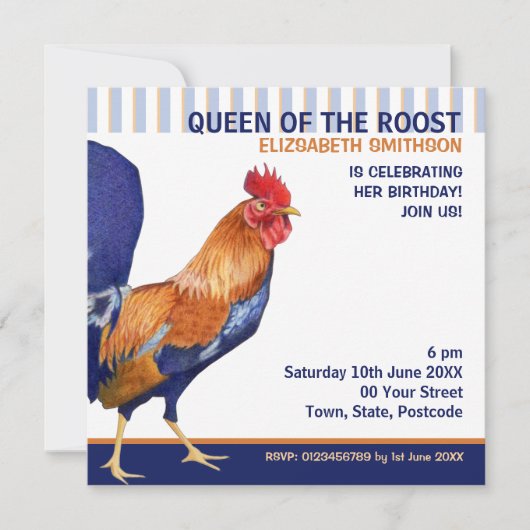 Invitation du Rooster Stripes Party (Devant)