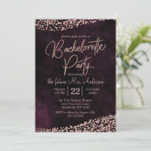 Invitation du Rose de Marsala Gold Bachelorette Pa (Debout devant)