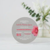 Invitation du Rose de ronde Grey Quinceañera (Debout devant)