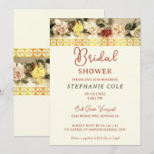 Invitation du rose et de la nuptiale Gold Border (Devant / Derrière)