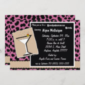 Invitation Du Rose Et Du Lait À La Fête Du Leopard (Devant / Derrière)