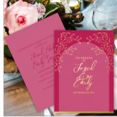 Invitation du Rose mariage Red Foil
