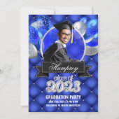 Invitation du Royal Blue and Silver Graduation Par (Devant)