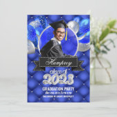 Invitation du Royal Blue and Silver Graduation Par (Debout devant)