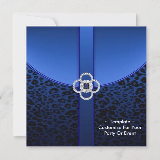 Invitation du Royal Blue Leopard Party (Devant)