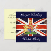 Invitation du Royal Mariage Coat Arms Watch Party (Devant / Derrière)
