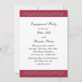 Invitation du Ruby Red and Pearls Engagement Party (Devant)