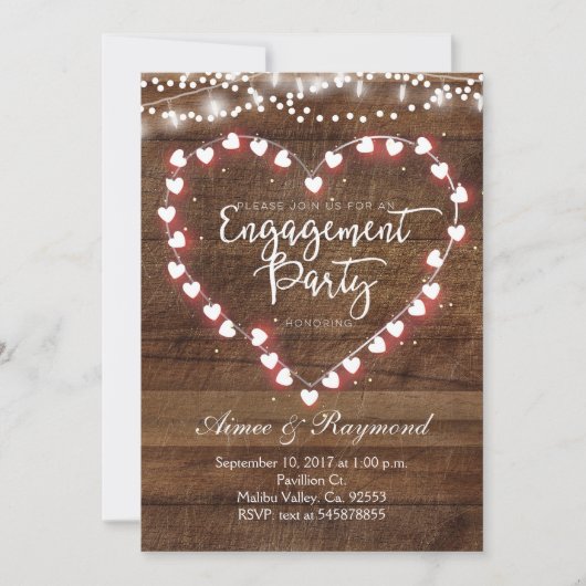 Invitation du Rustic Engagement Party (Devant)