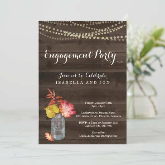 Invitation du Rustic Fall Engagement Party (Debout devant)