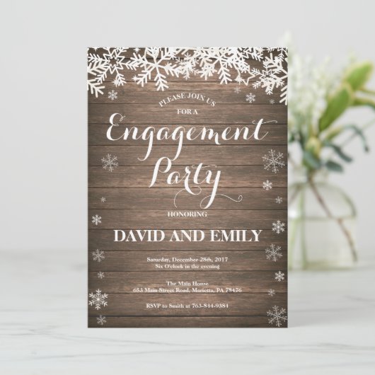 Invitation du Rustic Winter Engagement Party (Debout devant)