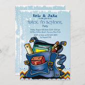 Invitation du sac à dos de l'école (Devant / Derrière)