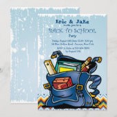 Invitation du sac à dos de l'école (Devant / Derrière)