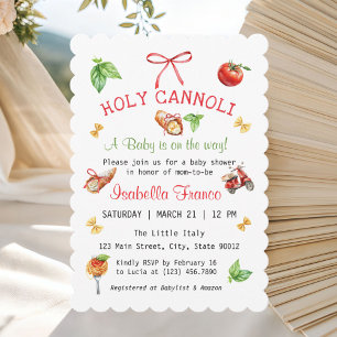 Invitation du Saint Baby shower Cannoli italien