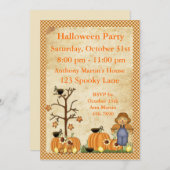 Invitation du Scarecrow Halloween Party (Devant / Derrière)