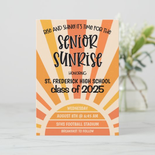 Invitation du secondaire Sunrise High School Senio (Debout devant)