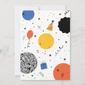 Invitation du septième anniversaire de chandelle D (Dos)