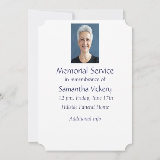 Invitation du service commémoratif Aquarelle Choue (Dos)