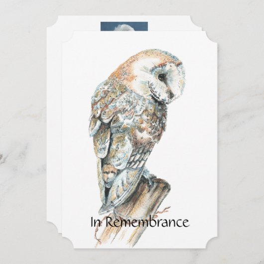 Invitation du service commémoratif Aquarelle Choue (Devant / Derrière)