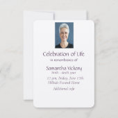 Invitation du service commémoratif Aquarelle viole (Dos)