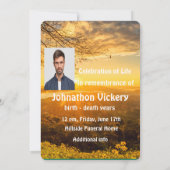 Invitation du service commémoratif Beau lever du s (Dos)