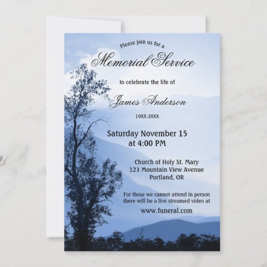 Invitation du service commémoratif funéraire de Bl (Devant)