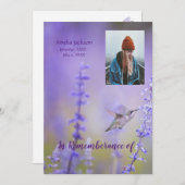 Invitation du service commémoratif Hummingbird Lav (Devant / Derrière)