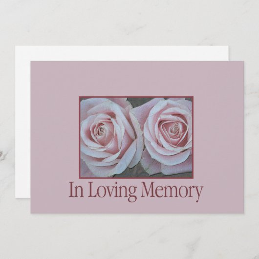 Invitation du service commémoratif In Love Memory (Devant / Derrière)