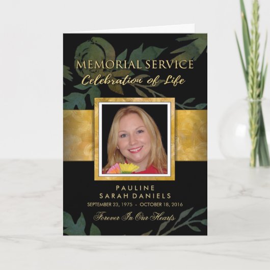 Invitation du service commémoratif Rose Black & Go (Devant)