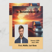 Invitation du service commémoratif Semi-camion Tra (Devant / Derrière)