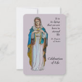 Invitation du service commémoratif Virgin Mary à C (Devant)