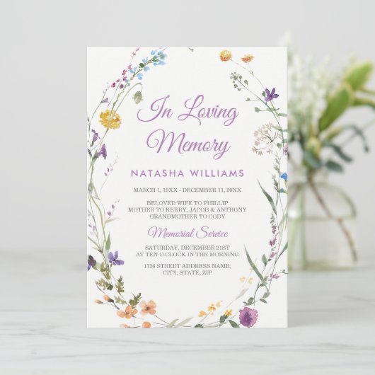 Invitation du service de Faire-part commémoratif f (Debout devant)