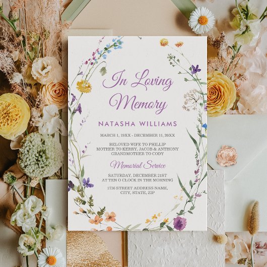 Invitation du service de Faire-part commémoratif f